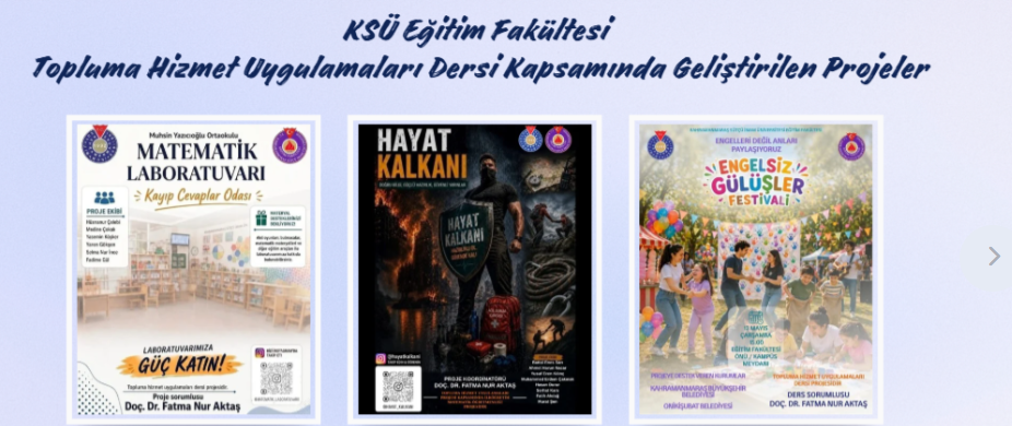 Fakültemiz Topluma Hizmet Uygulamaları Dersi Kapsamında Geliştirilen Projelerin Bilgileri